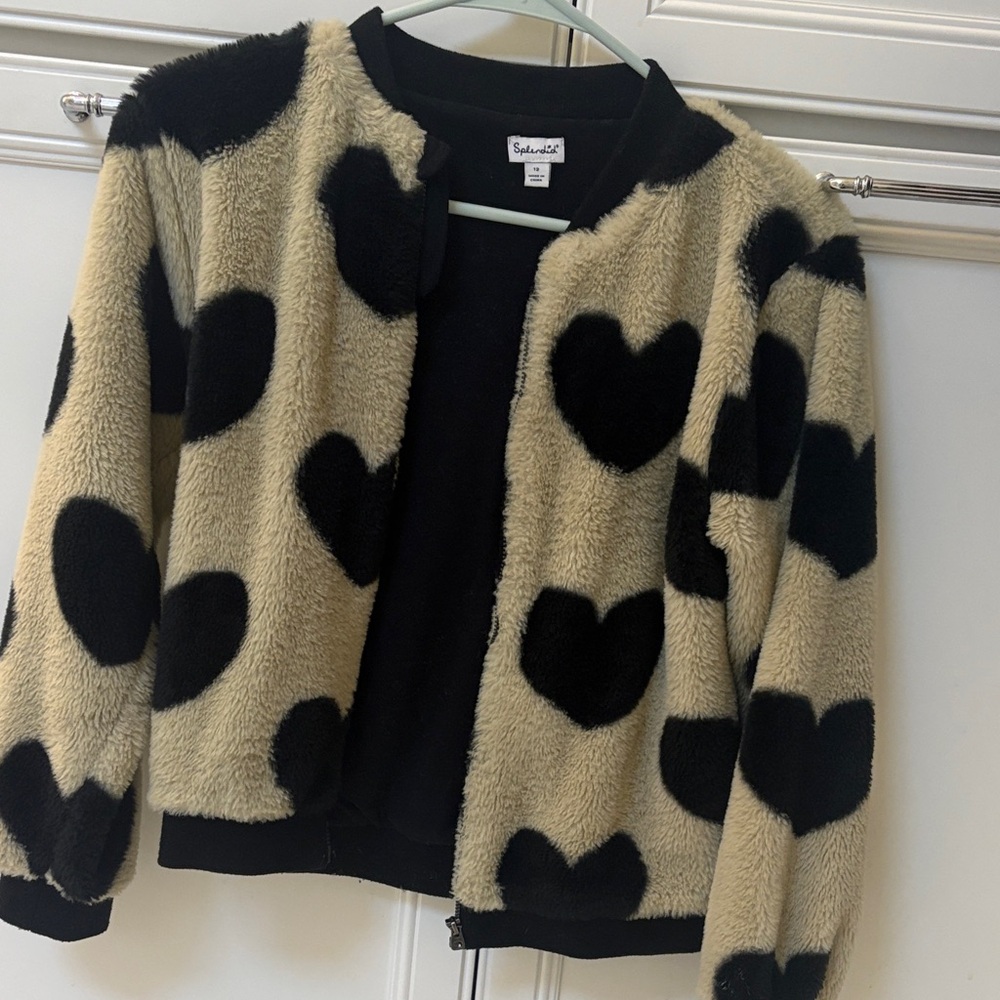 EUC Splendid Black and Cream Heart Sweater